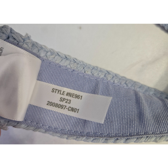 Madewell Visor Sun Hat Distant Blue Periwinkle Woven Braided Straw Resort One Sz - Picture 4 of 6